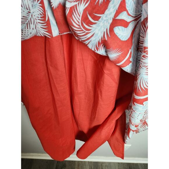 Talbots Oasis Palm Voile Fit and Flare Dress sz 12 lined resort vacation nwt - Picture 6 of 12